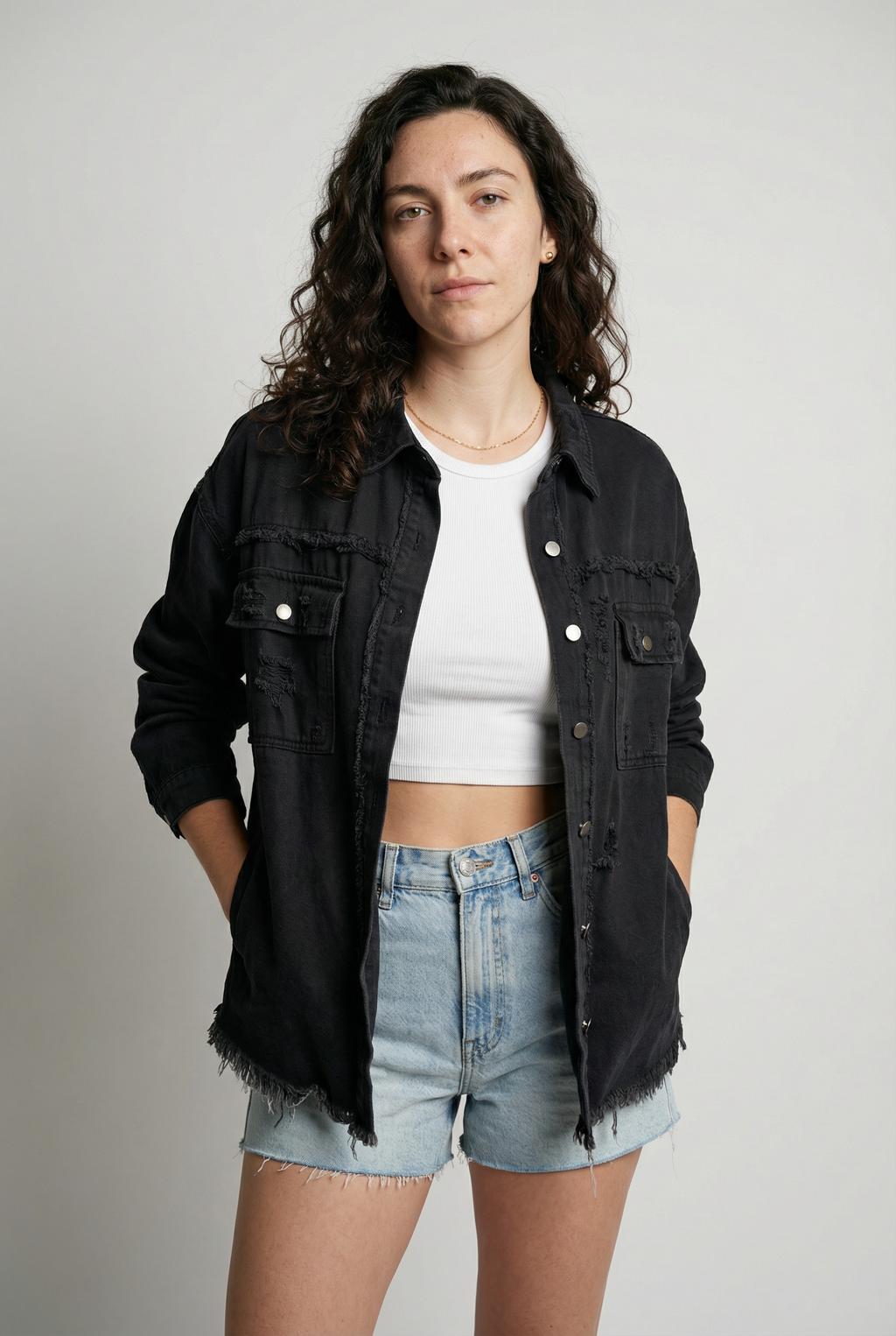 The Horizon Ripped Boyfriend Shacket