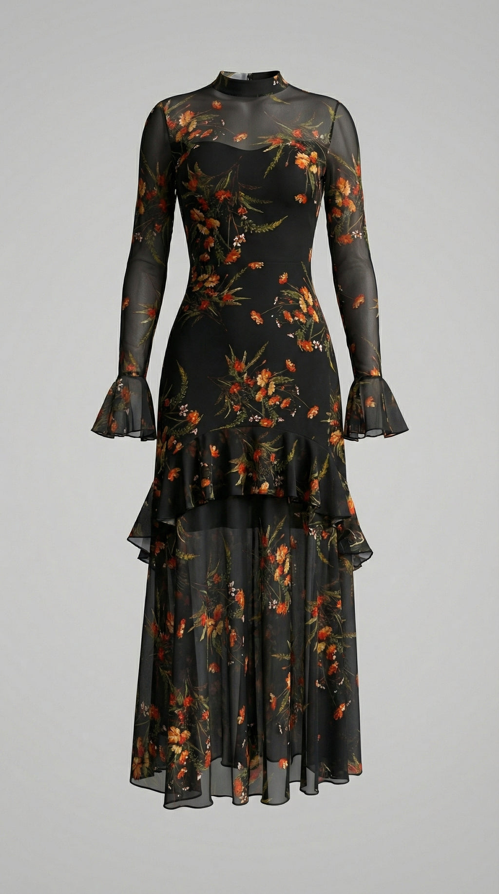 The Nocturnal Bloom Tiered Maxi