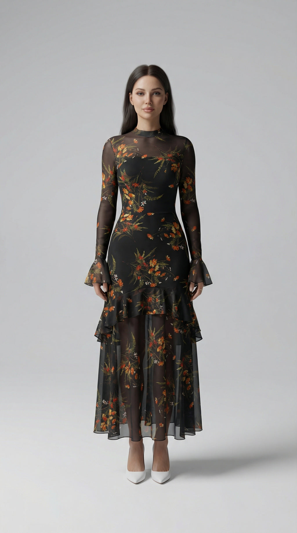 The Nocturnal Bloom Tiered Maxi