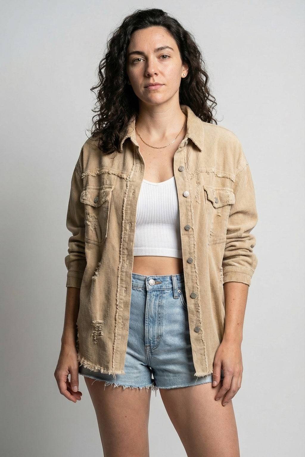 The Horizon Ripped Boyfriend Shacket