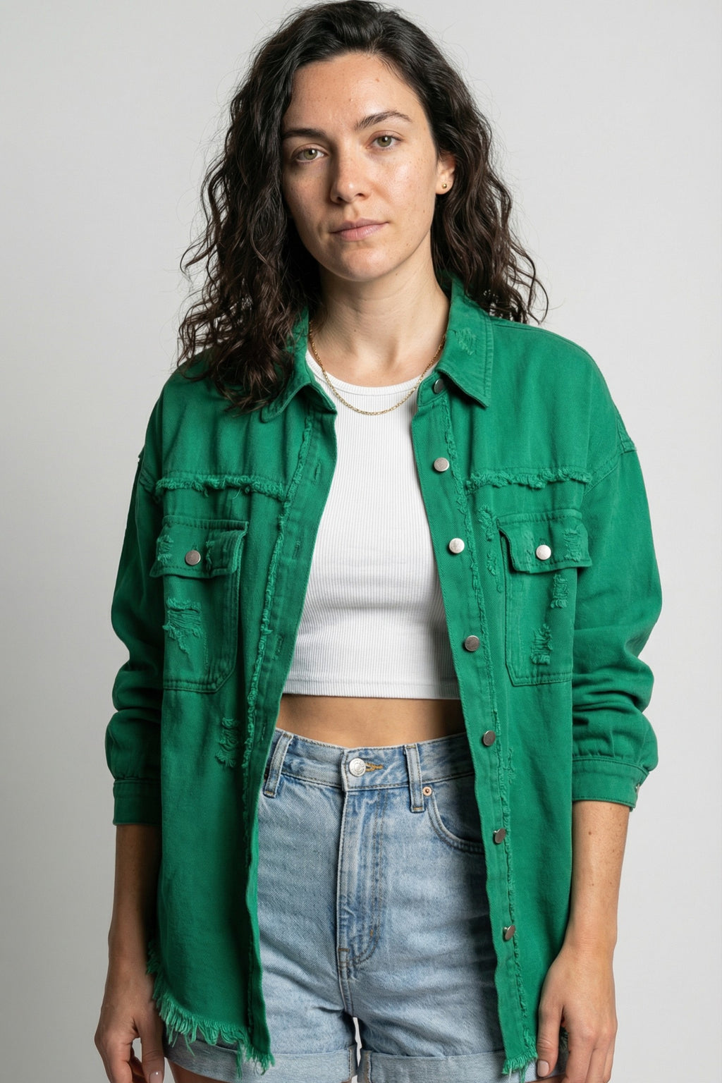 The Horizon Ripped Boyfriend Shacket