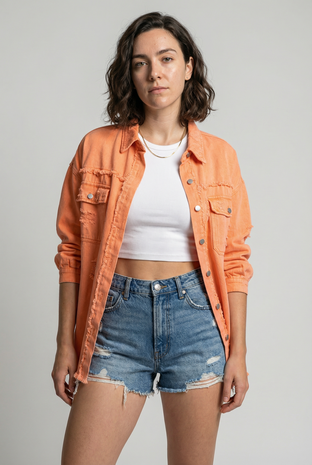 The Horizon Ripped Boyfriend Shacket