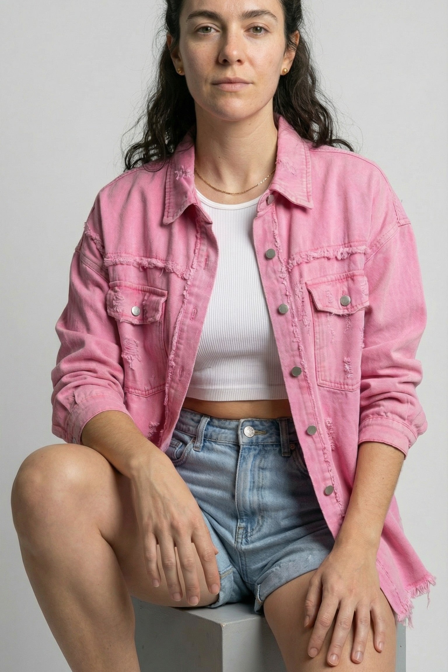 The Horizon Ripped Boyfriend Shacket