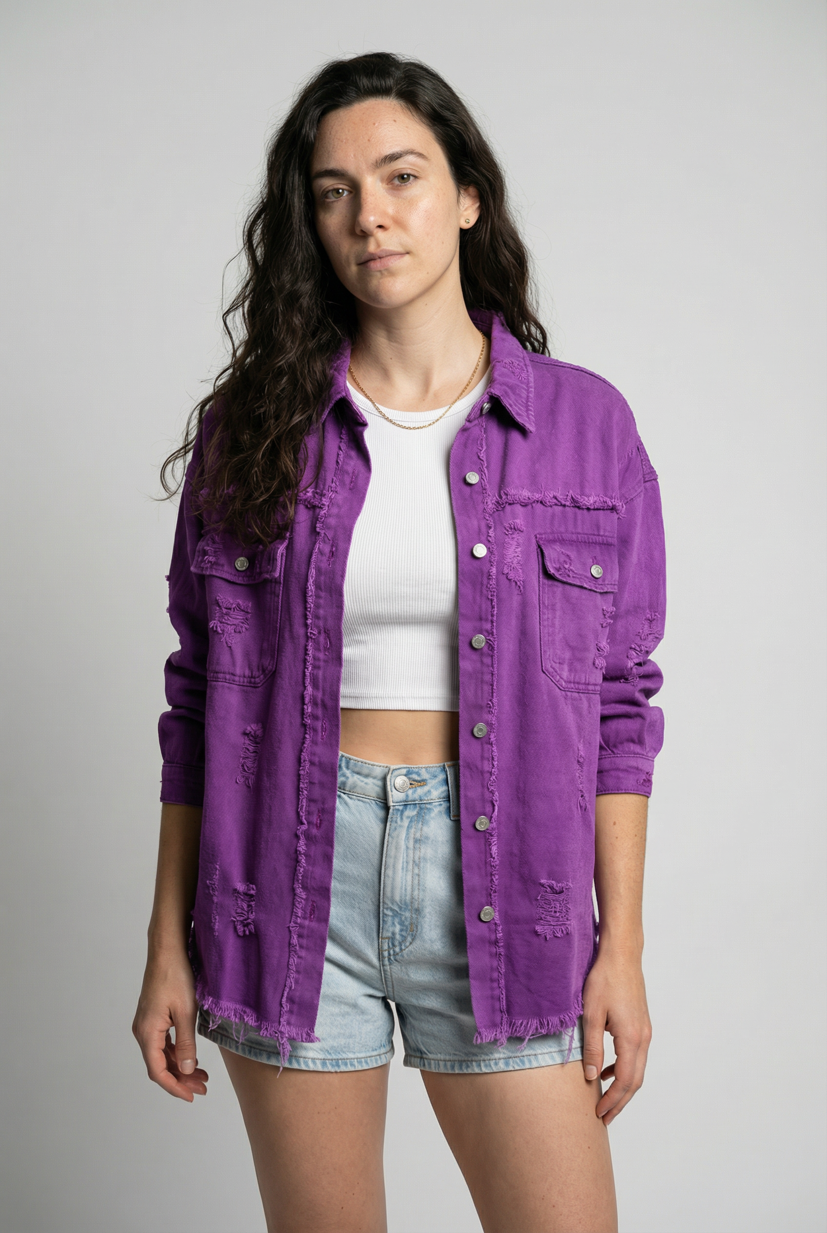 The Horizon Ripped Boyfriend Shacket