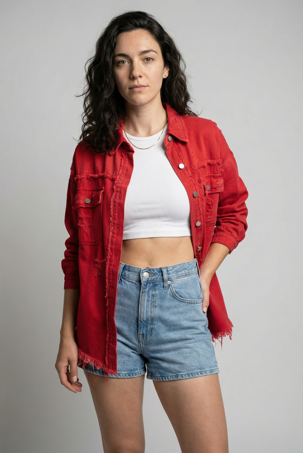 The Horizon Ripped Boyfriend Shacket