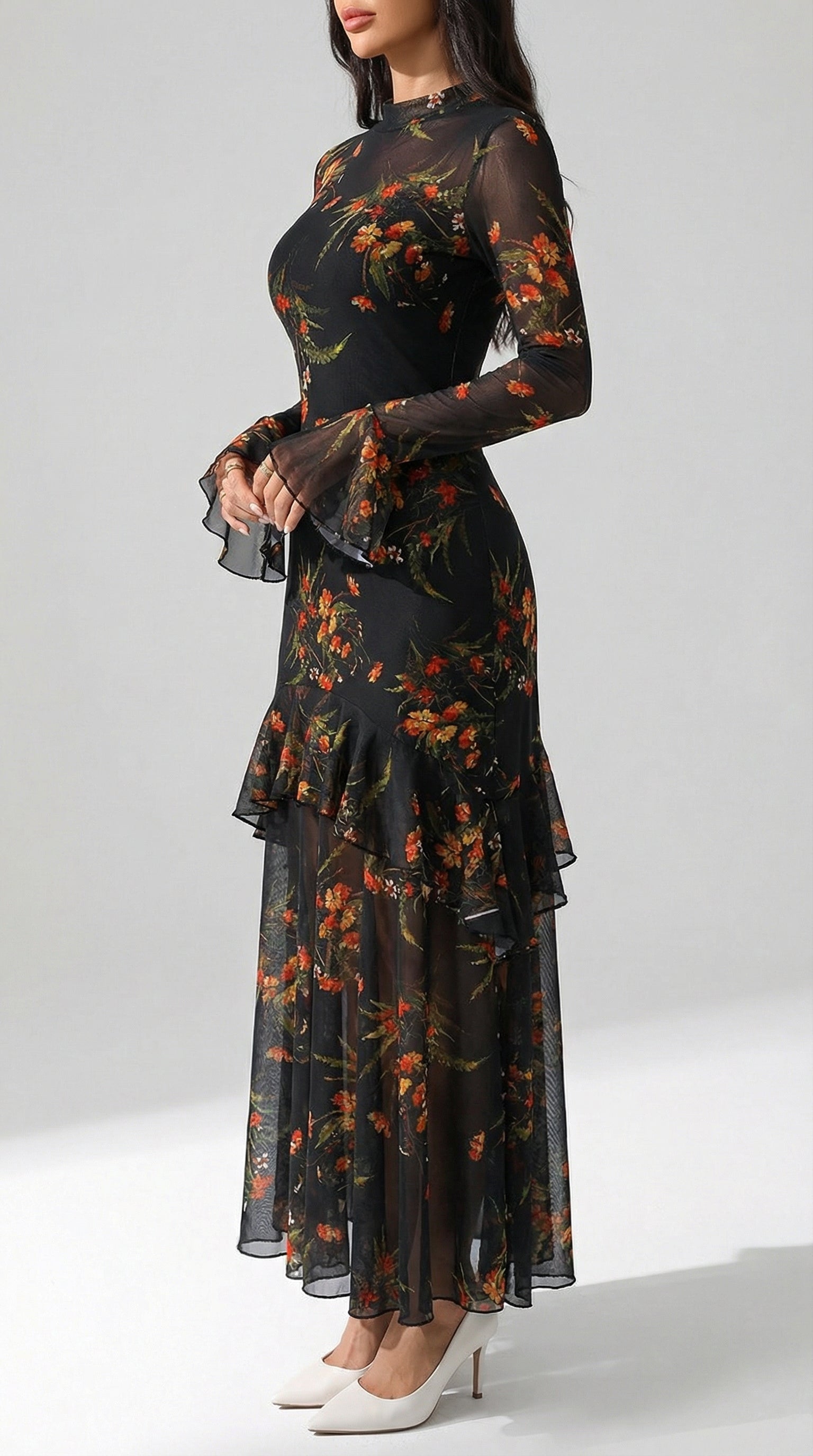 The Nocturnal Bloom Tiered Maxi