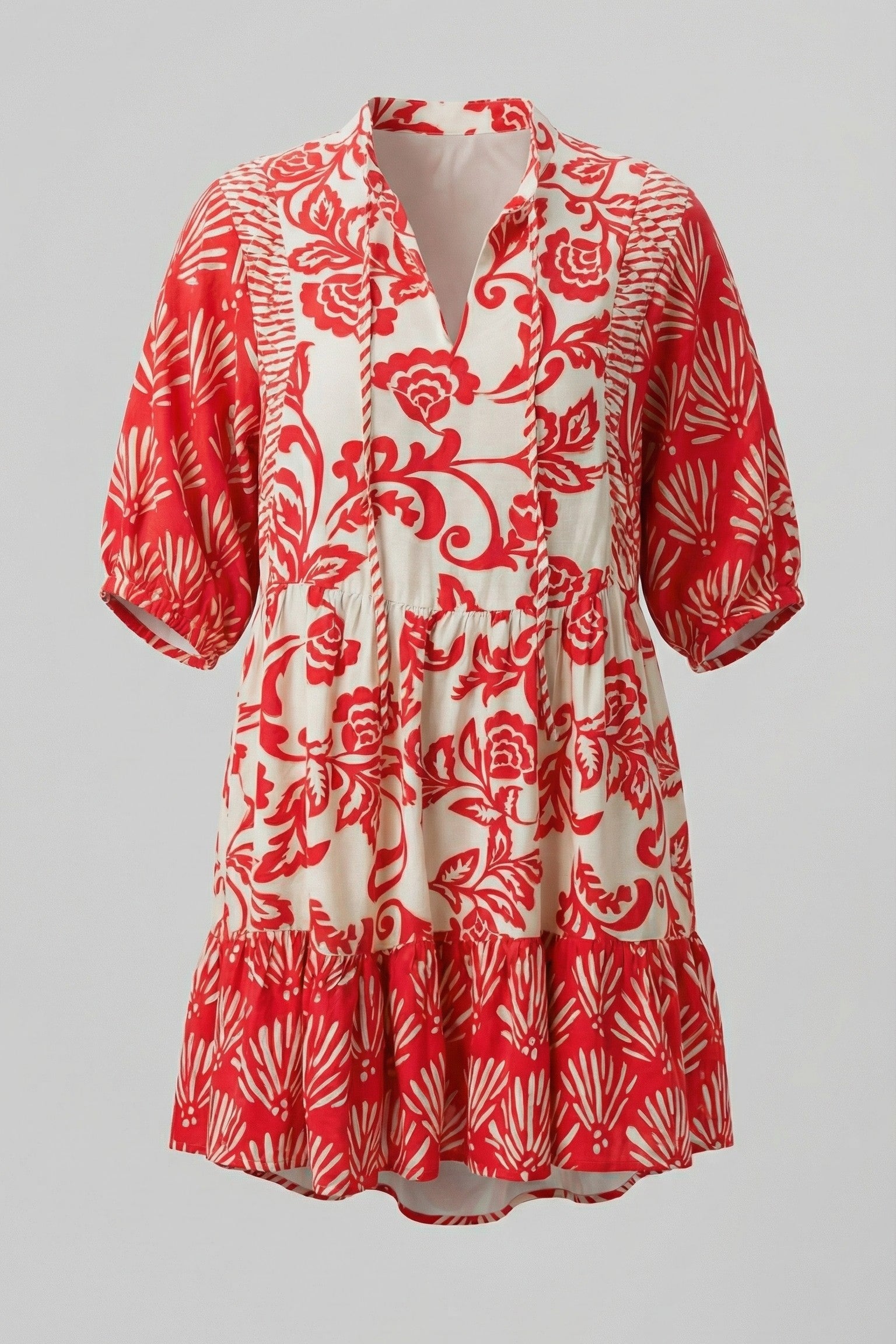 The Crimson Bloom Collared Mini