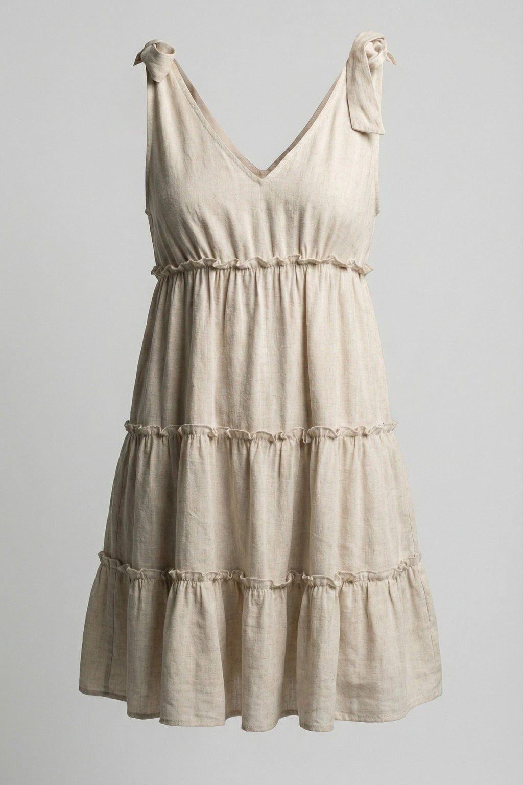 The Oatmeal Linen-Blend Tiered Mini