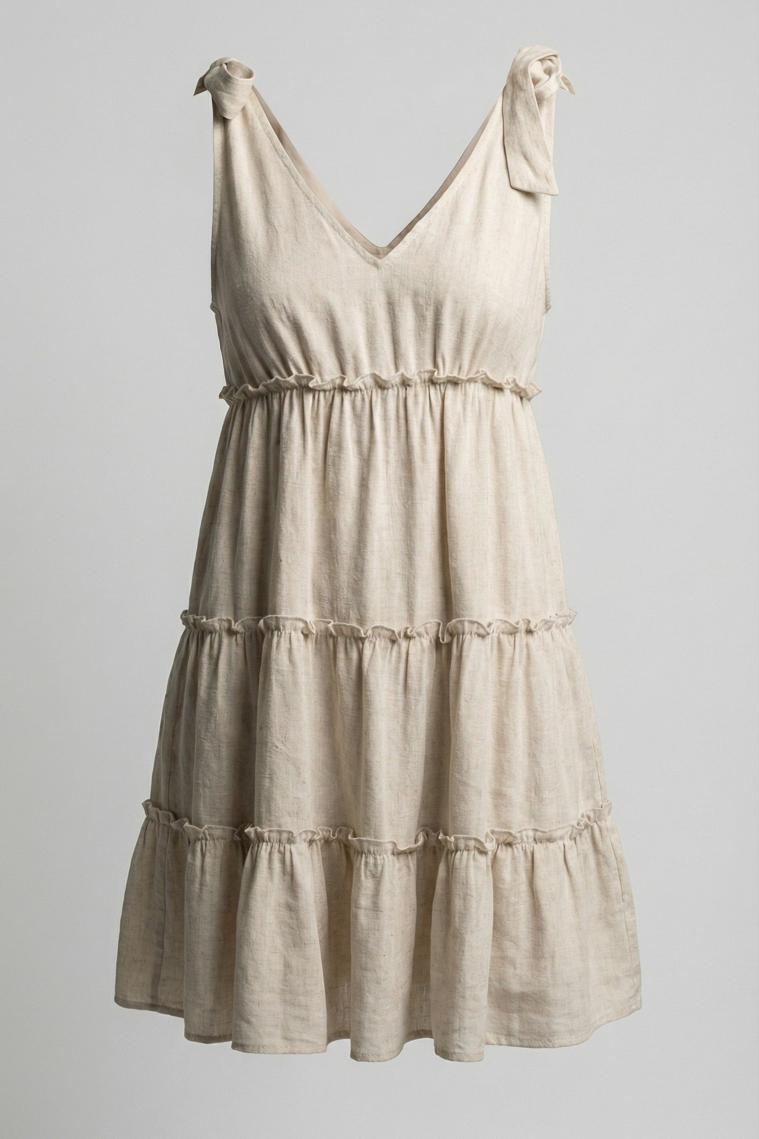 The Oatmeal Linen-Blend Tiered Mini