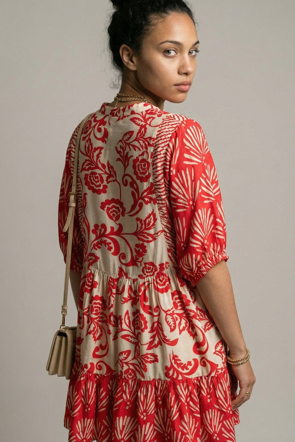 The Crimson Bloom Collared Mini