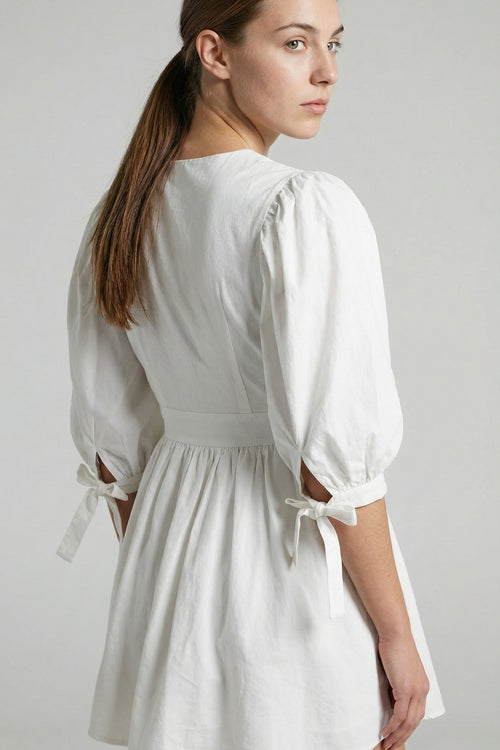 Cotton Puff Sleeve Mini