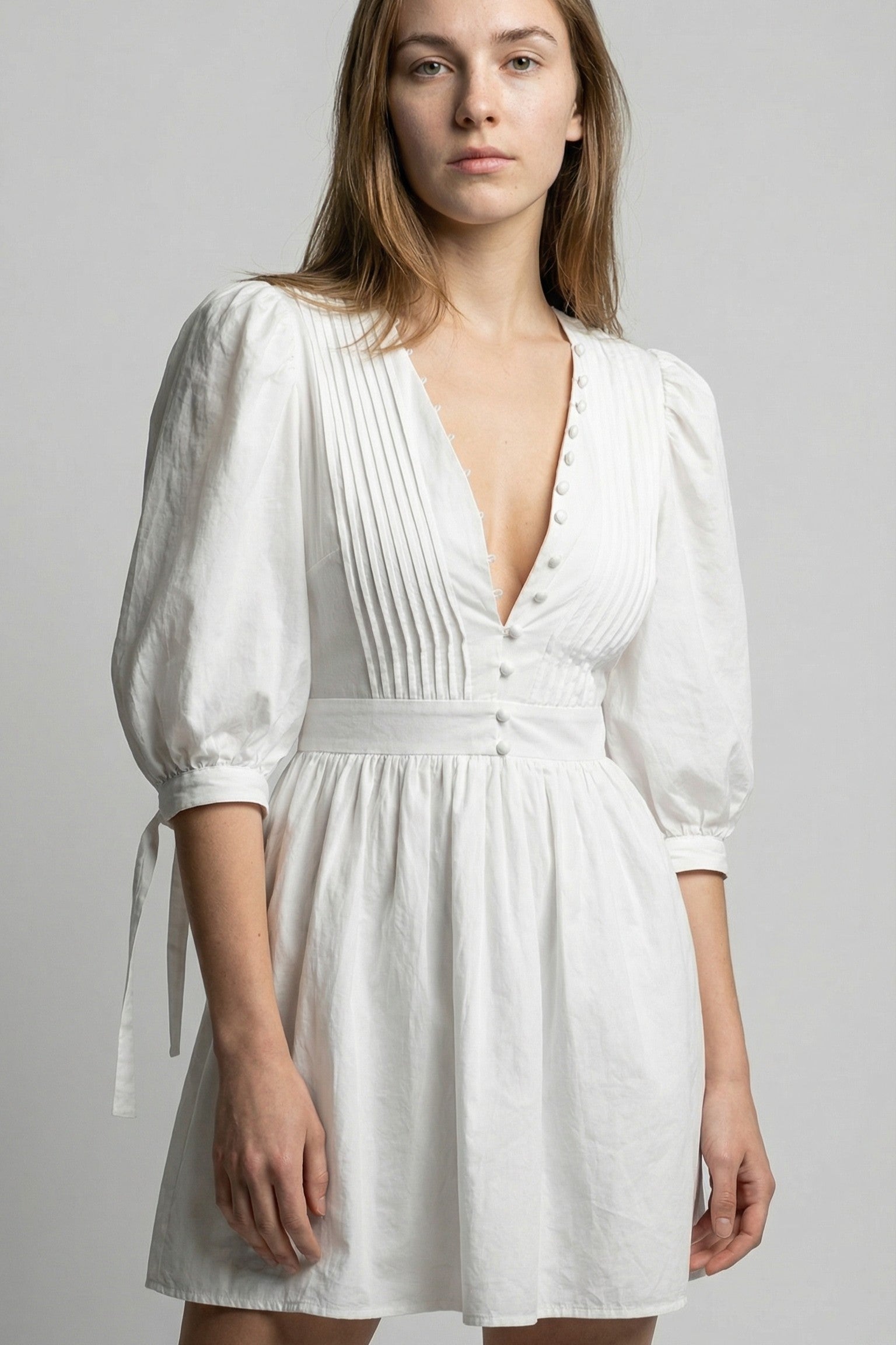 Cotton Puff Sleeve Mini