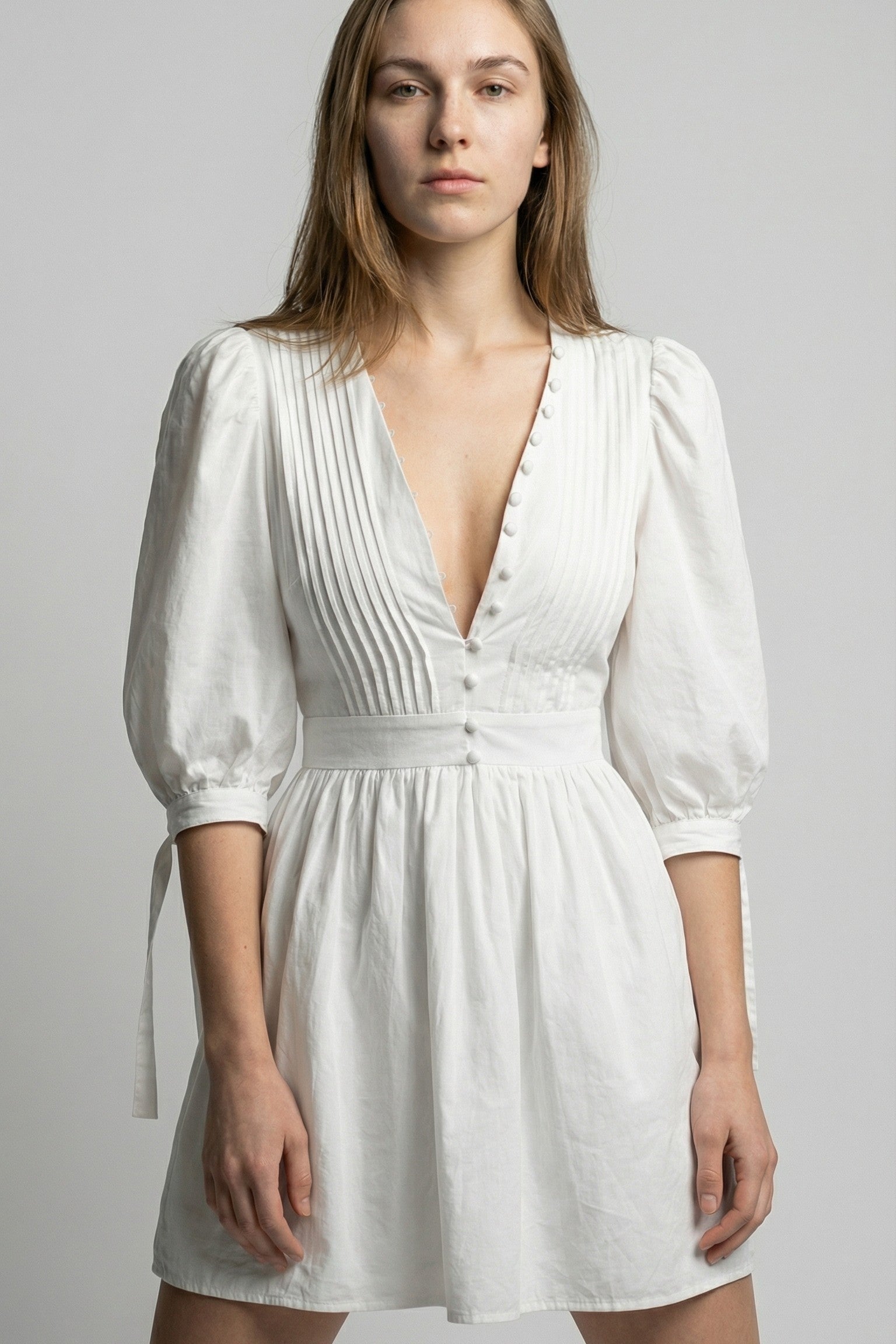 Cotton Puff Sleeve Mini