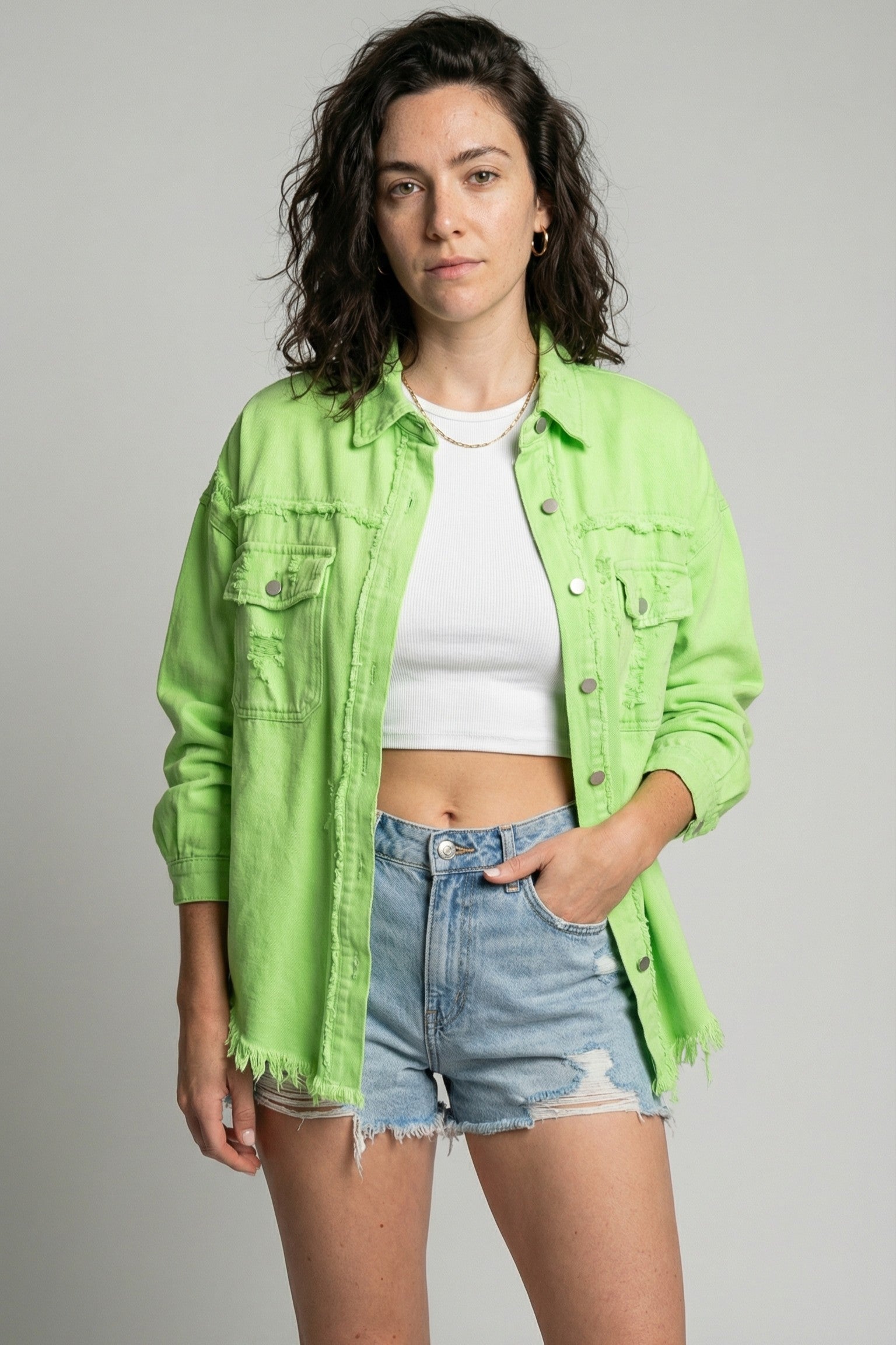 The Horizon Ripped Boyfriend Shacket