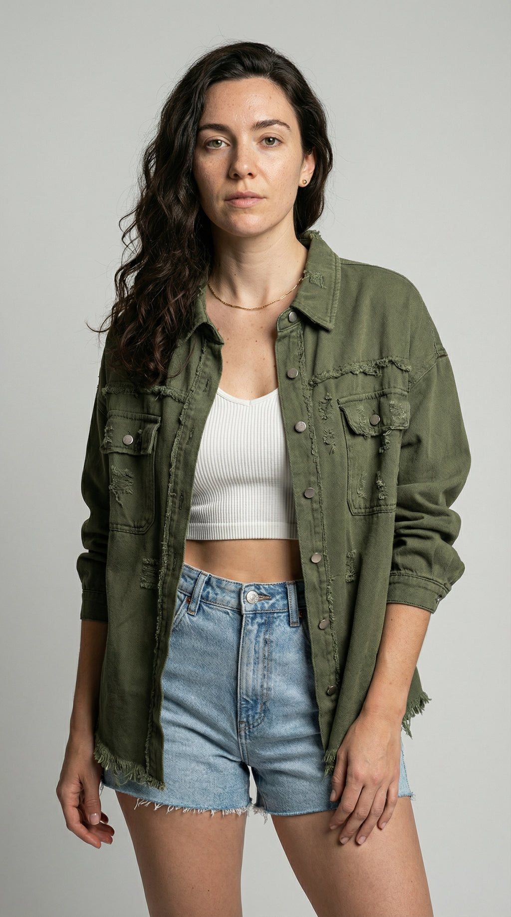 The Horizon Ripped Boyfriend Shacket