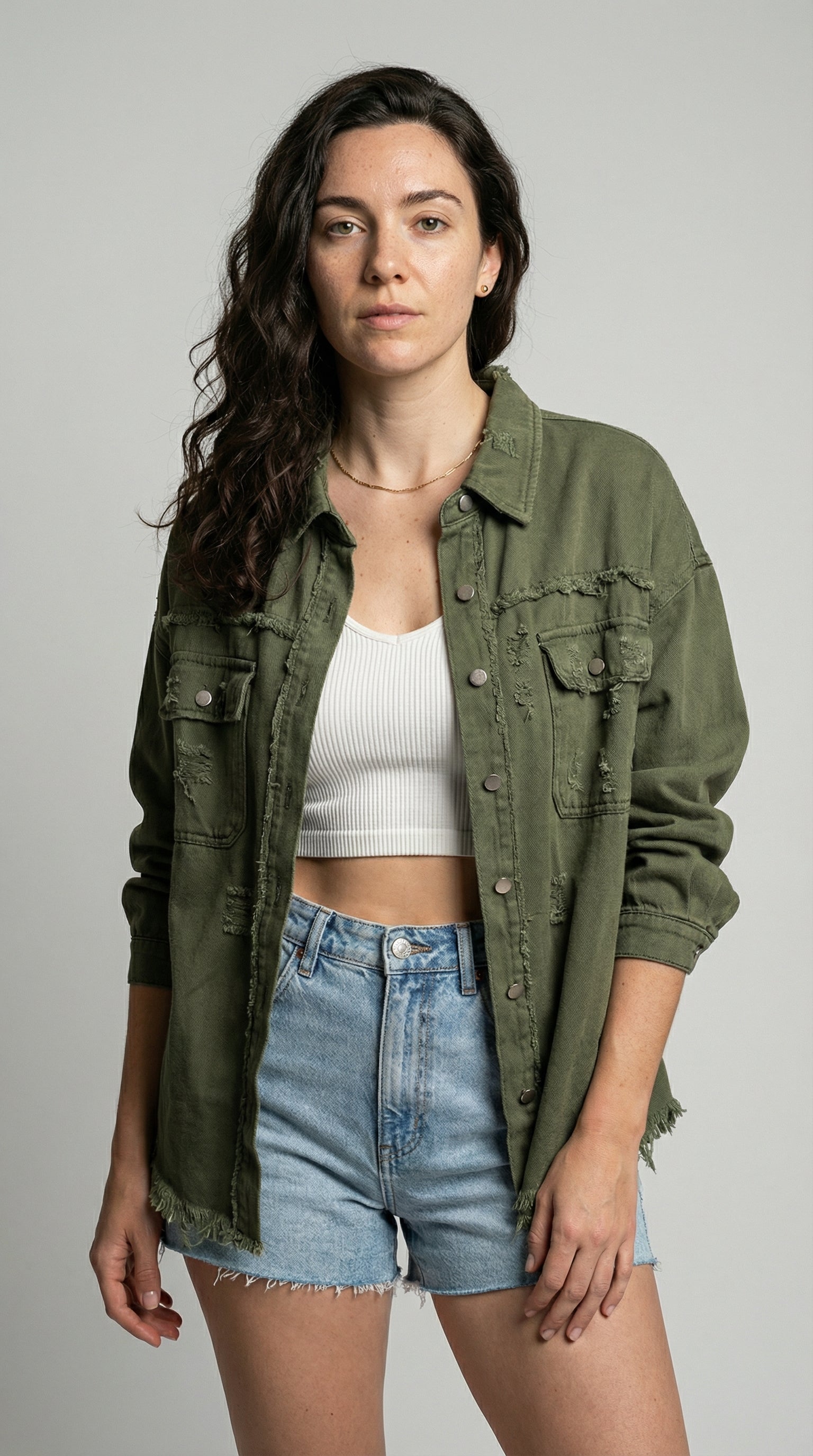 The Horizon Ripped Boyfriend Shacket