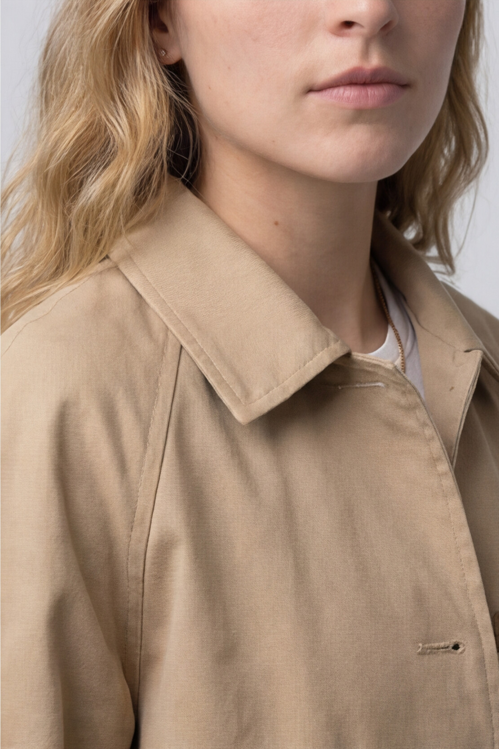 The Parchment Plaid Collar Trench