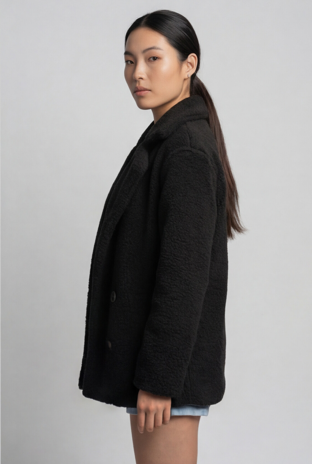 Loose Lapel Fluffy Coat