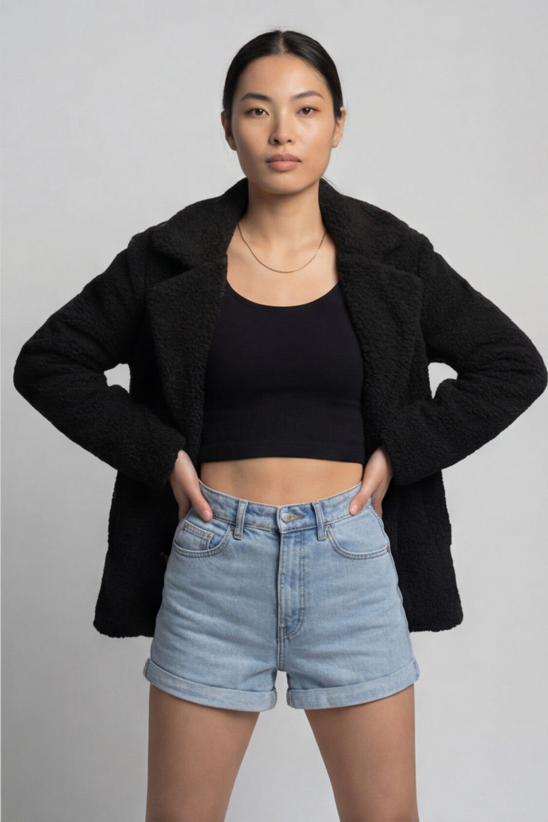 Loose Lapel Fluffy Coat