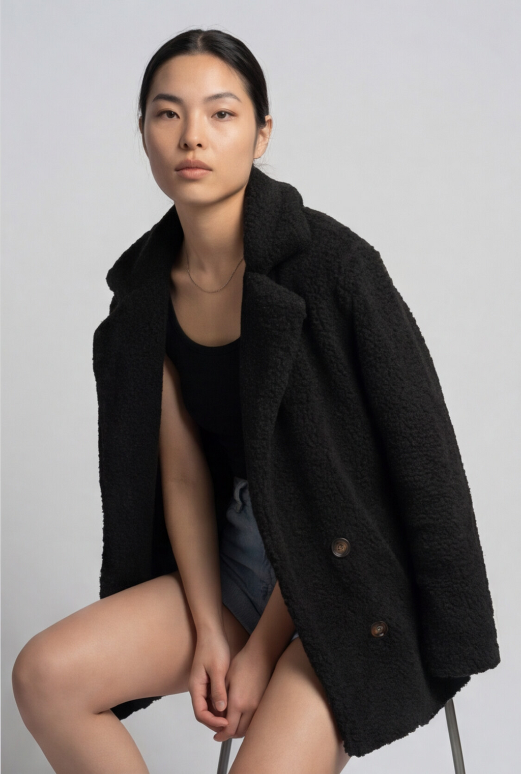 Loose Lapel Fluffy Coat