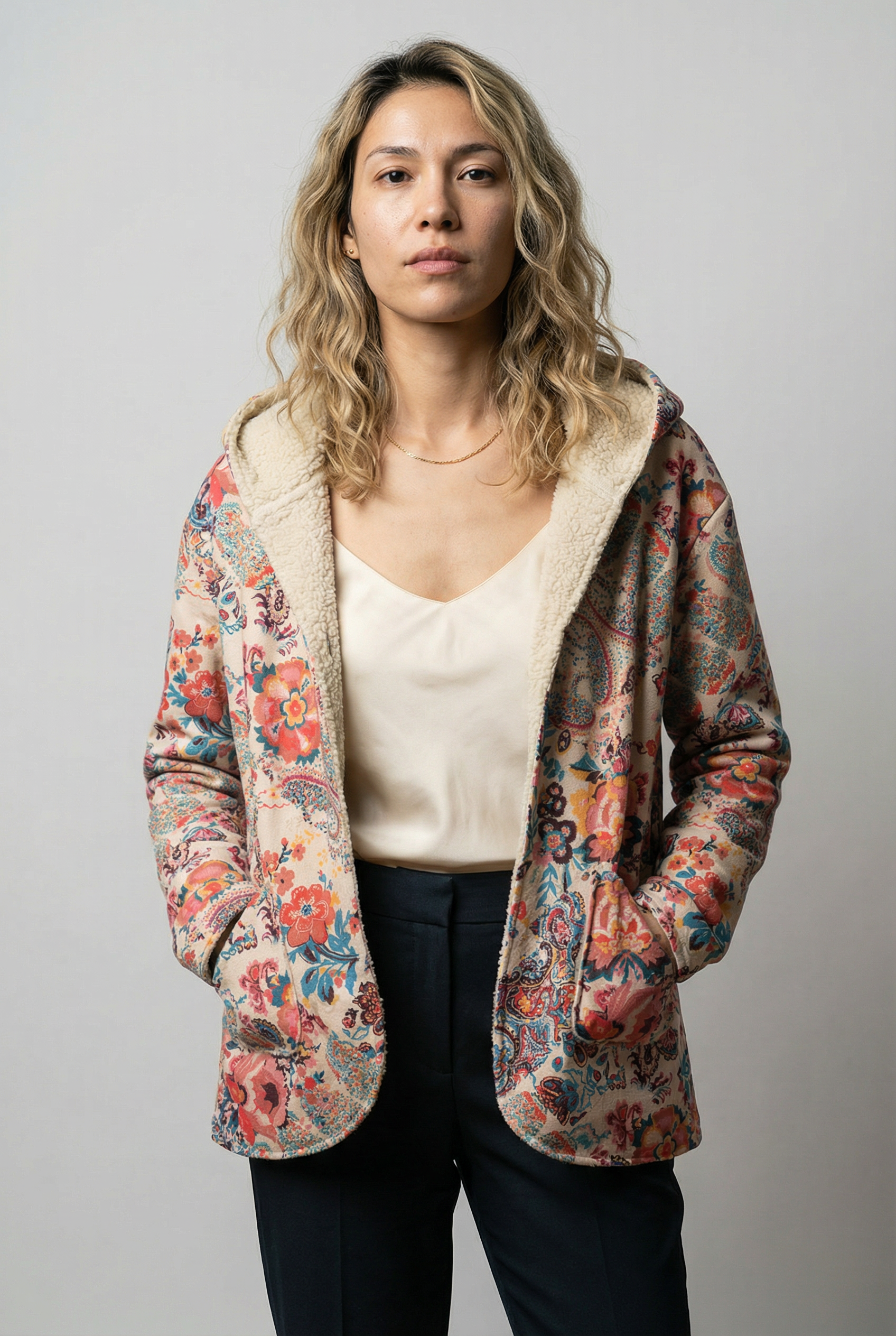 The Sherpa‑Lined Vintage Flora Coat
