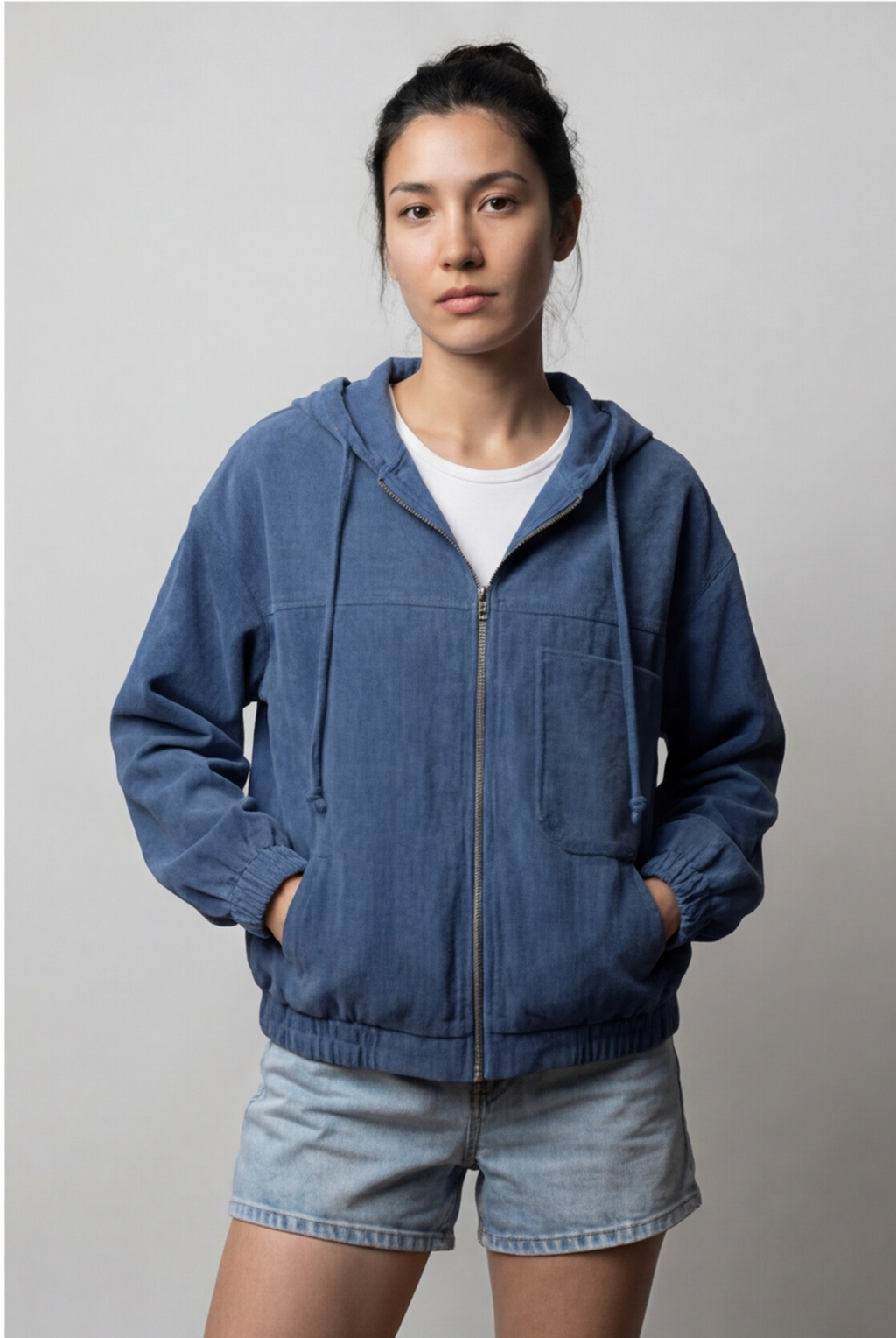 The Teal Corduroy Hooded Jacket