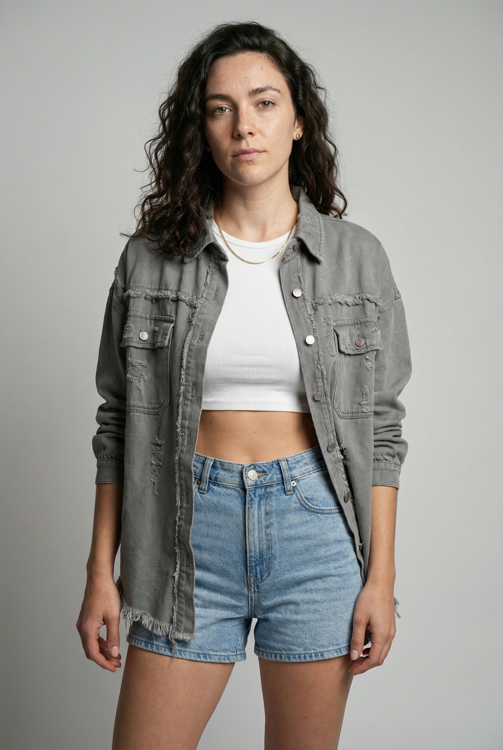 The Horizon Ripped Boyfriend Shacket