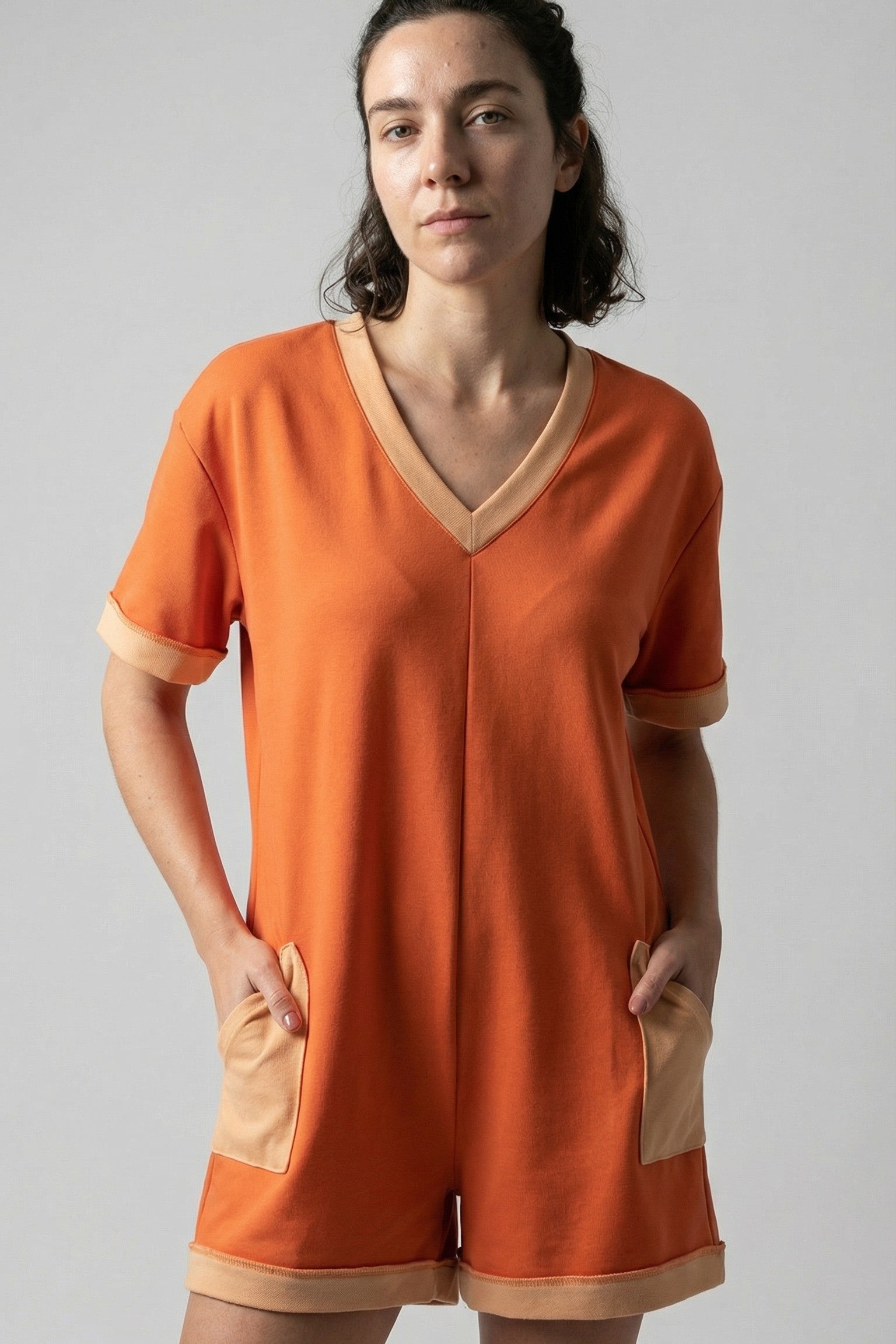 The Okanagan Two-Tone Utility Romper