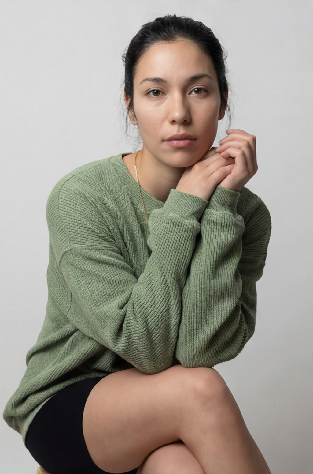 The Meadow Ribbed Oversized Pullover in Grass Green