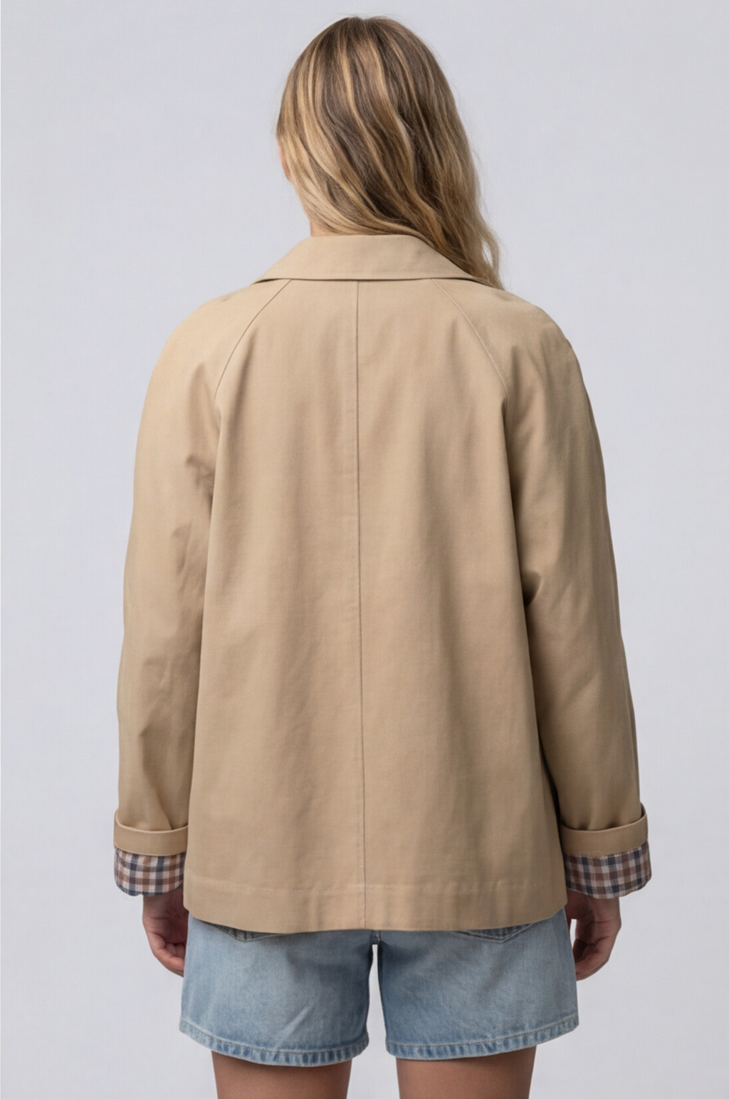 The Parchment Plaid Collar Trench