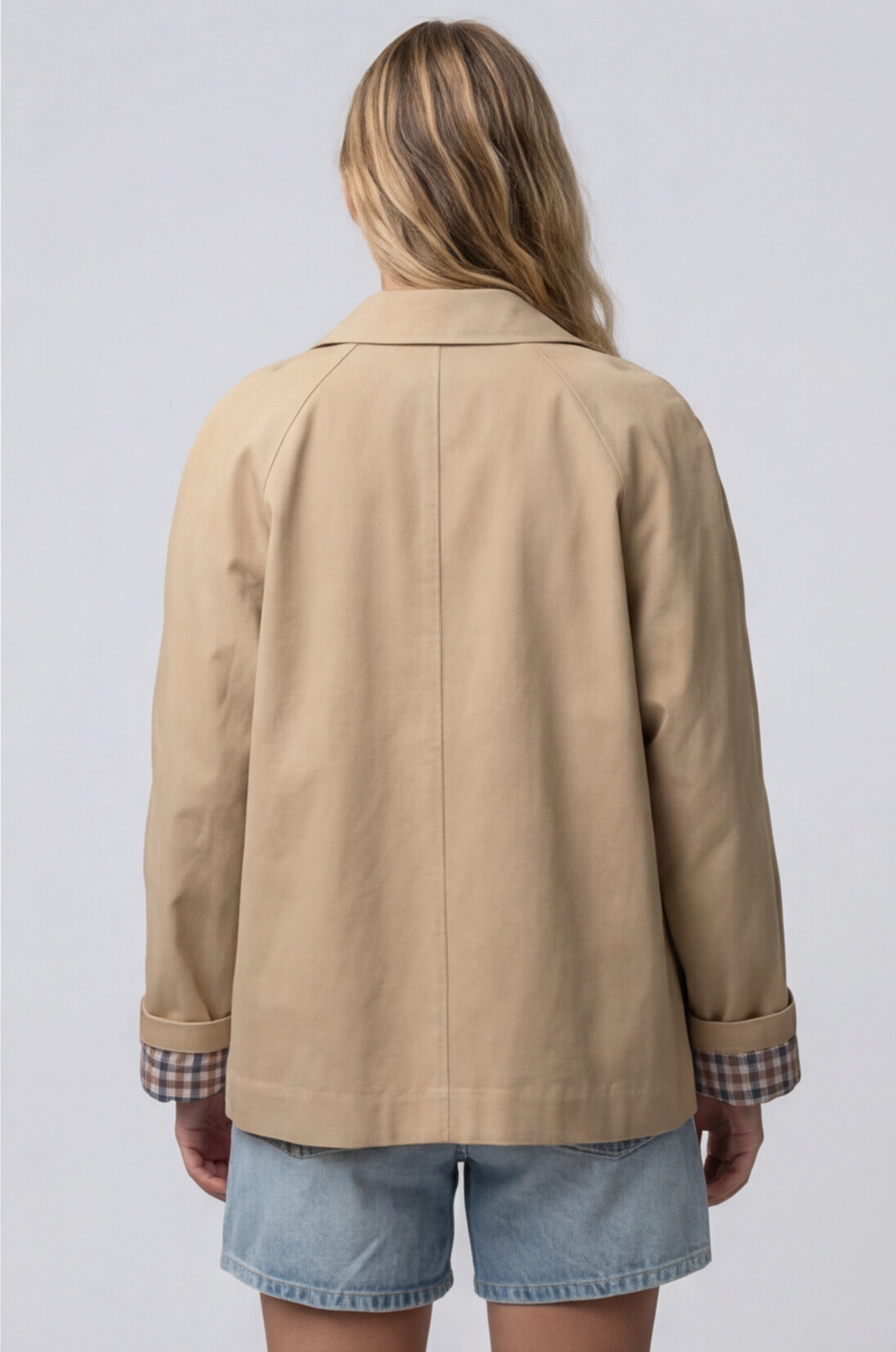 The Parchment Plaid Collar Trench