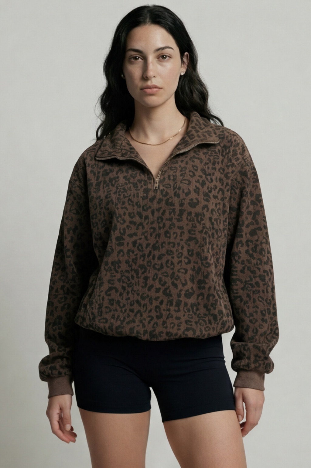 The Sahara Leopard Corduroy Quarter-Zip