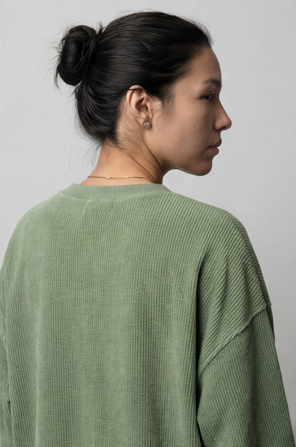The Meadow Ribbed Oversized Pullover in Grass Green