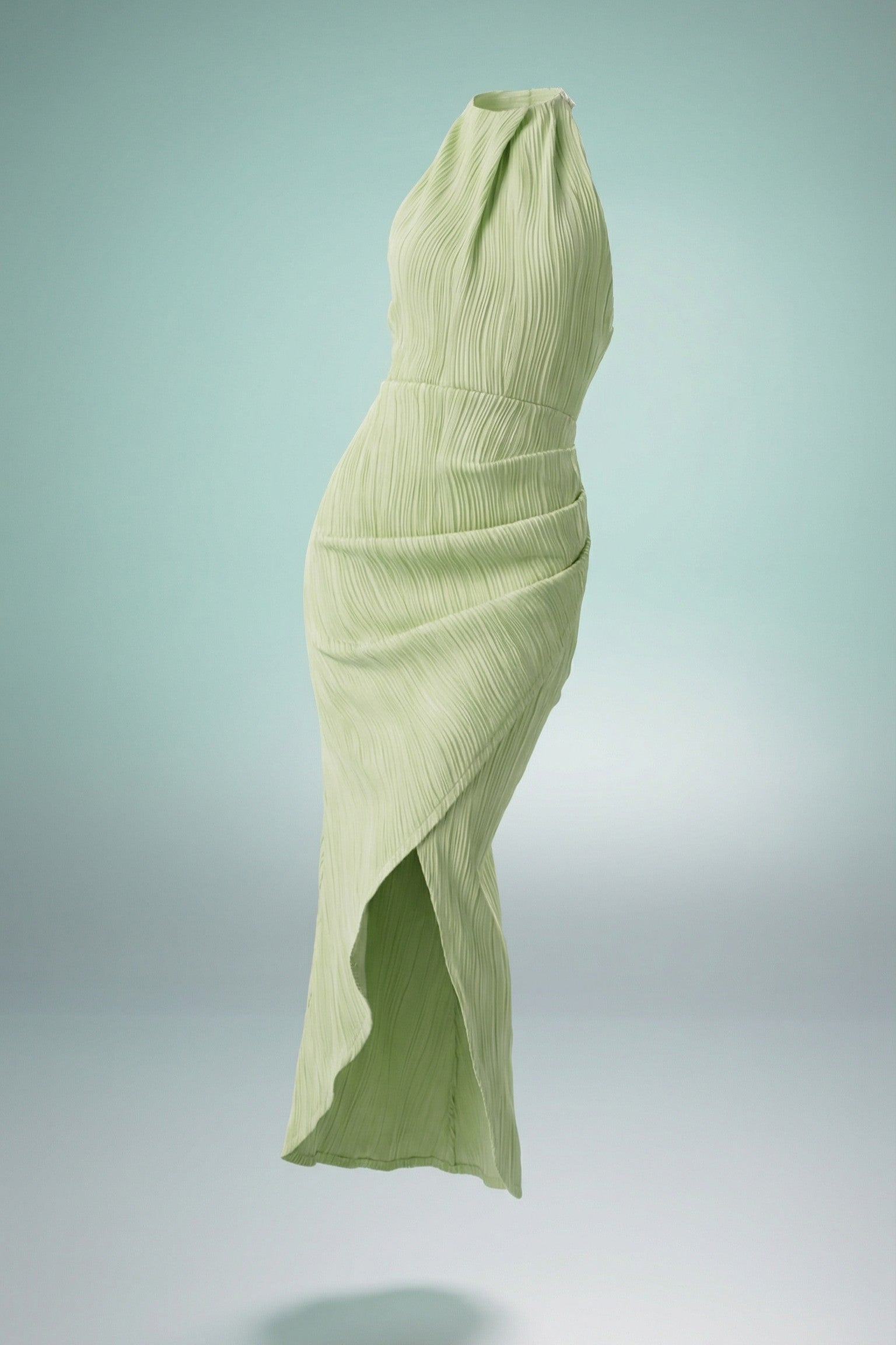 The Onyx Sculpted Halter Maxi