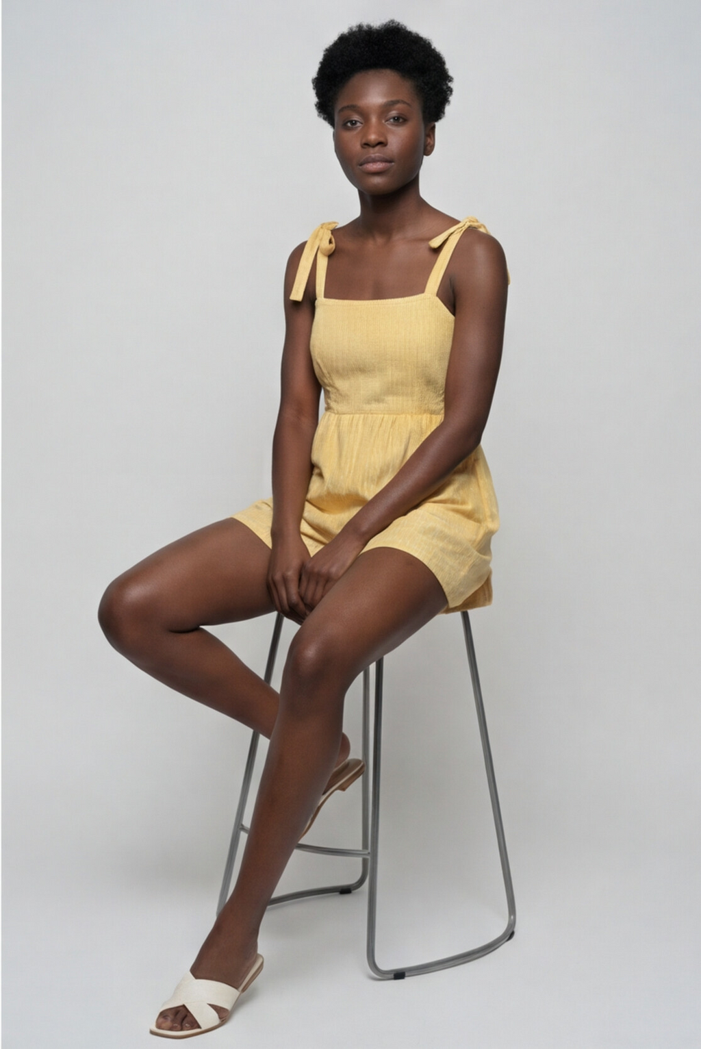 Sunbeam Stripes Bow-Tie Romper