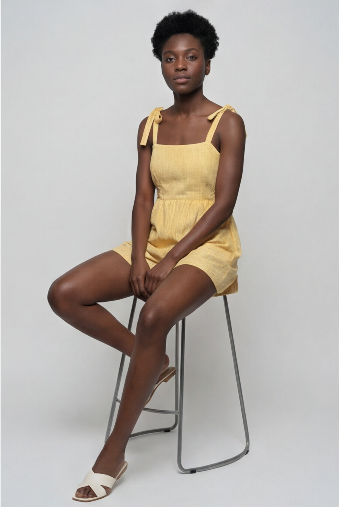 Sunbeam Stripes Bow-Tie Romper