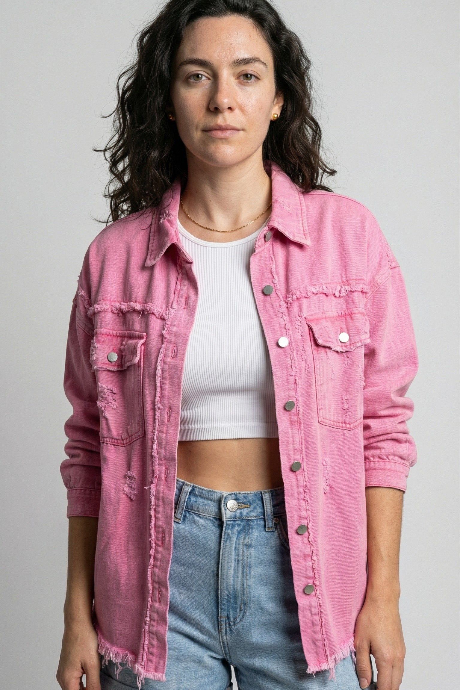 The Horizon Ripped Boyfriend Shacket