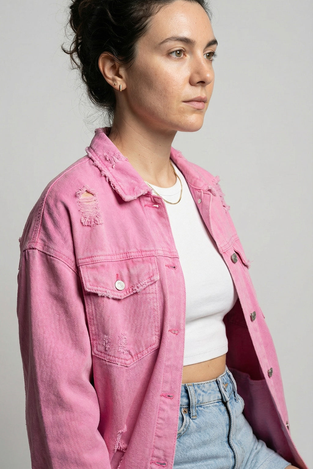 The Horizon Ripped Boyfriend Shacket