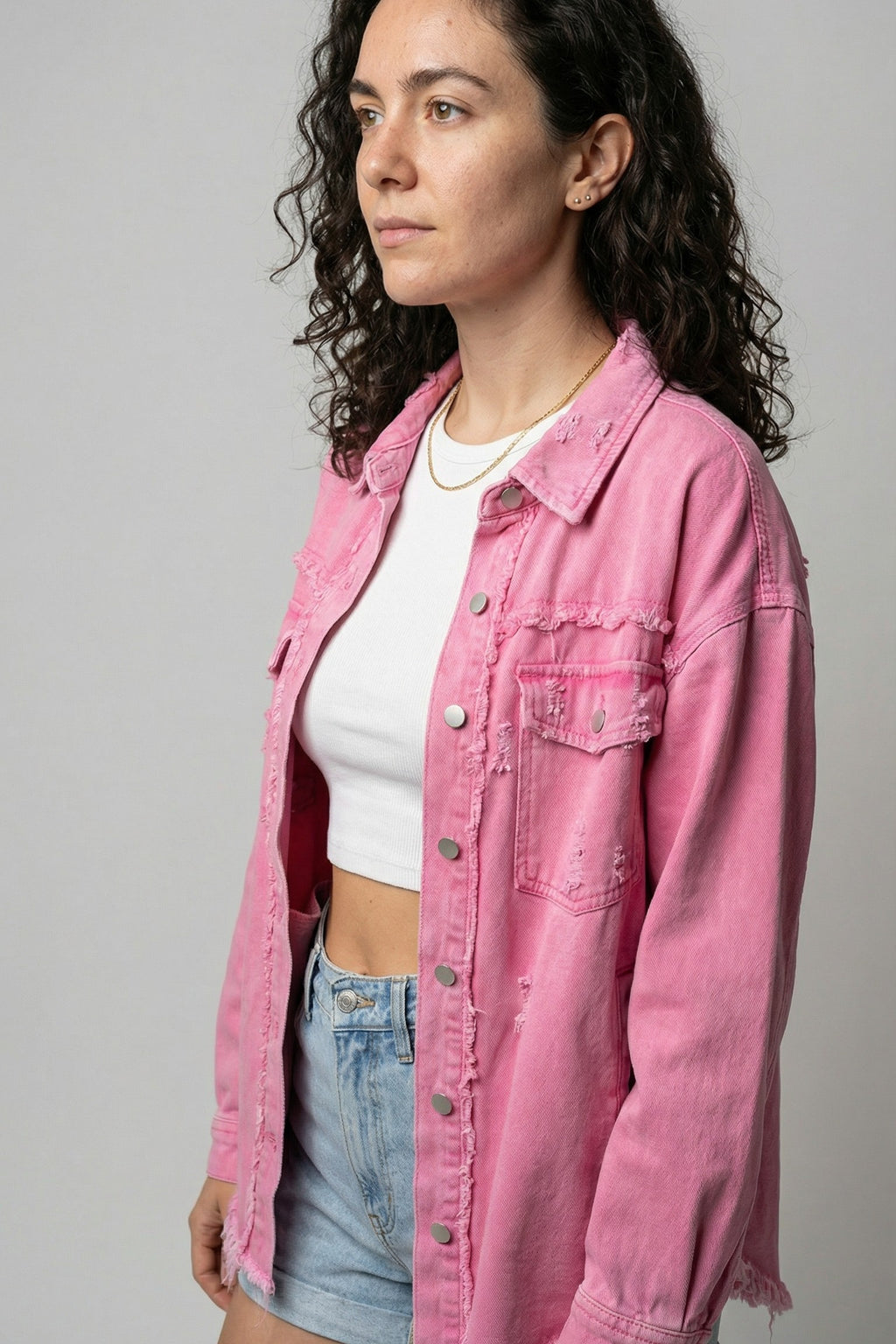 The Horizon Ripped Boyfriend Shacket