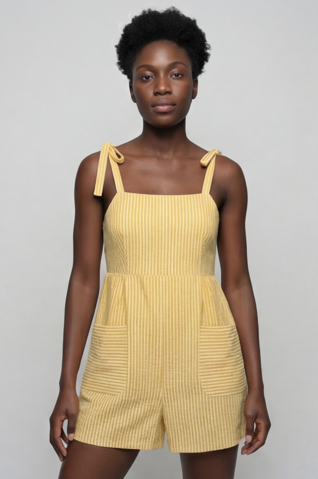 Sunbeam Stripes Bow-Tie Romper