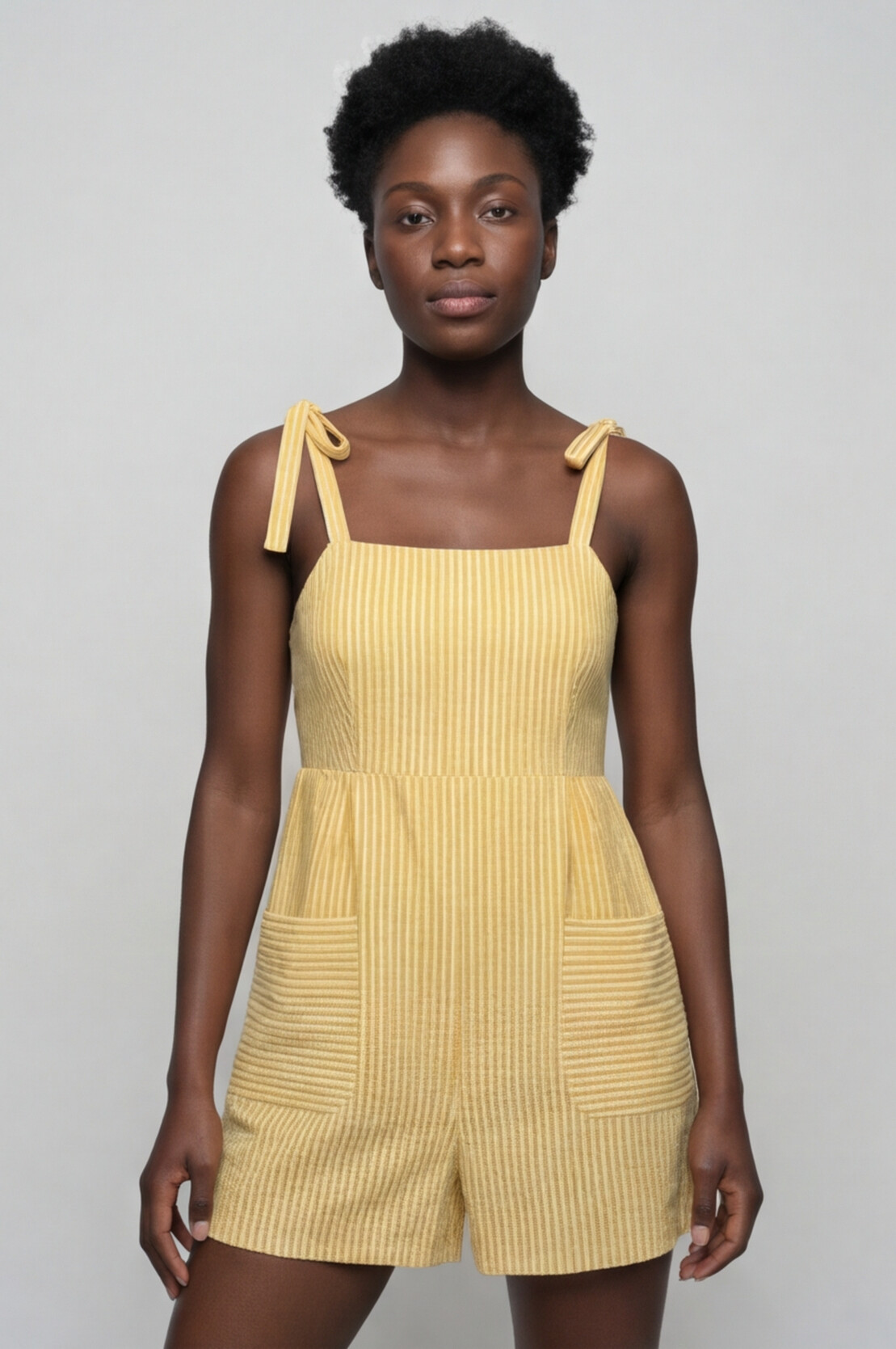 Sunbeam Stripes Bow-Tie Romper