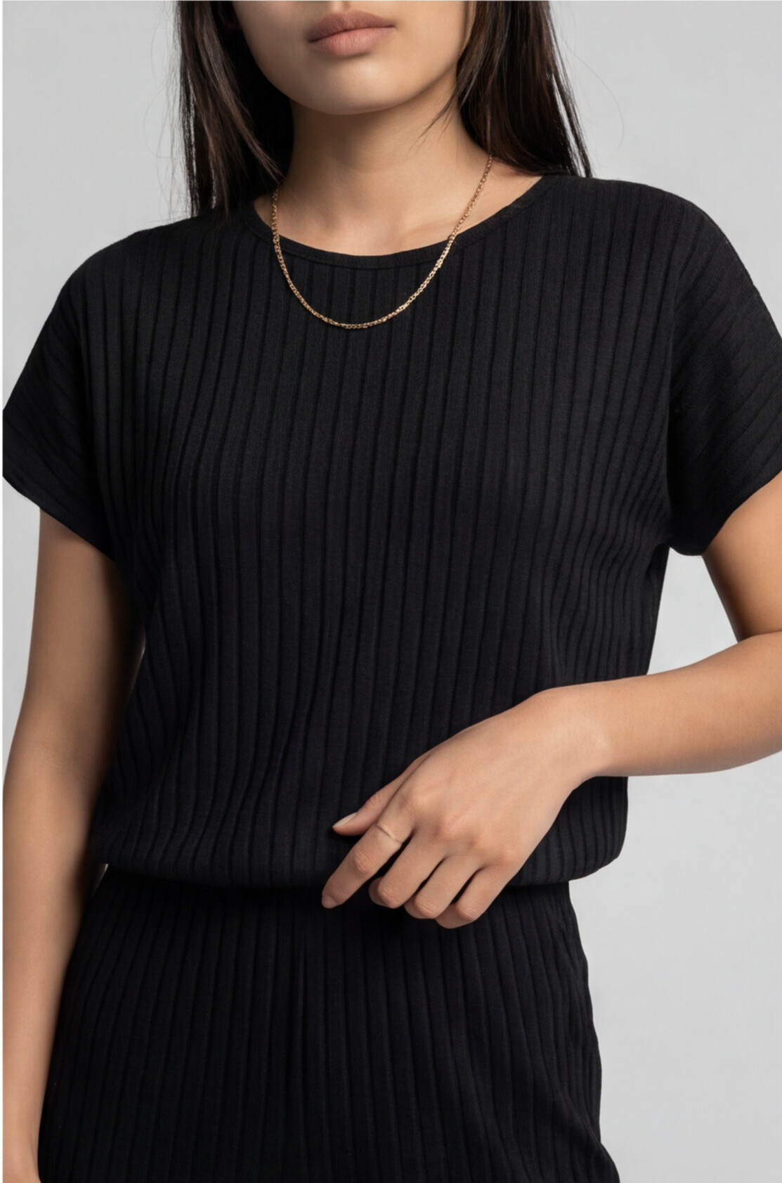 The Banff Ribbed Keyhole Jumpsuit - Black