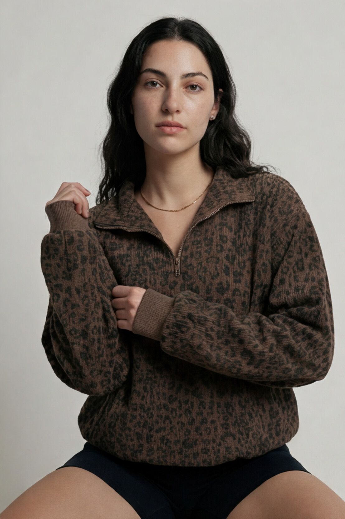 The Sahara Leopard Corduroy Quarter-Zip